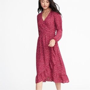 Old Navy Georgette Faux Wrap Midi Dress